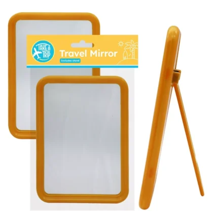 Plastic Travel Mirror with Stand Cosmetic Make Up Vanity Shaving Portable