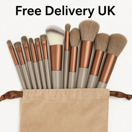 13 Pcs Make up Brush Set Buffer Powder Contour Eyeshadow With Drawstring Bag UK